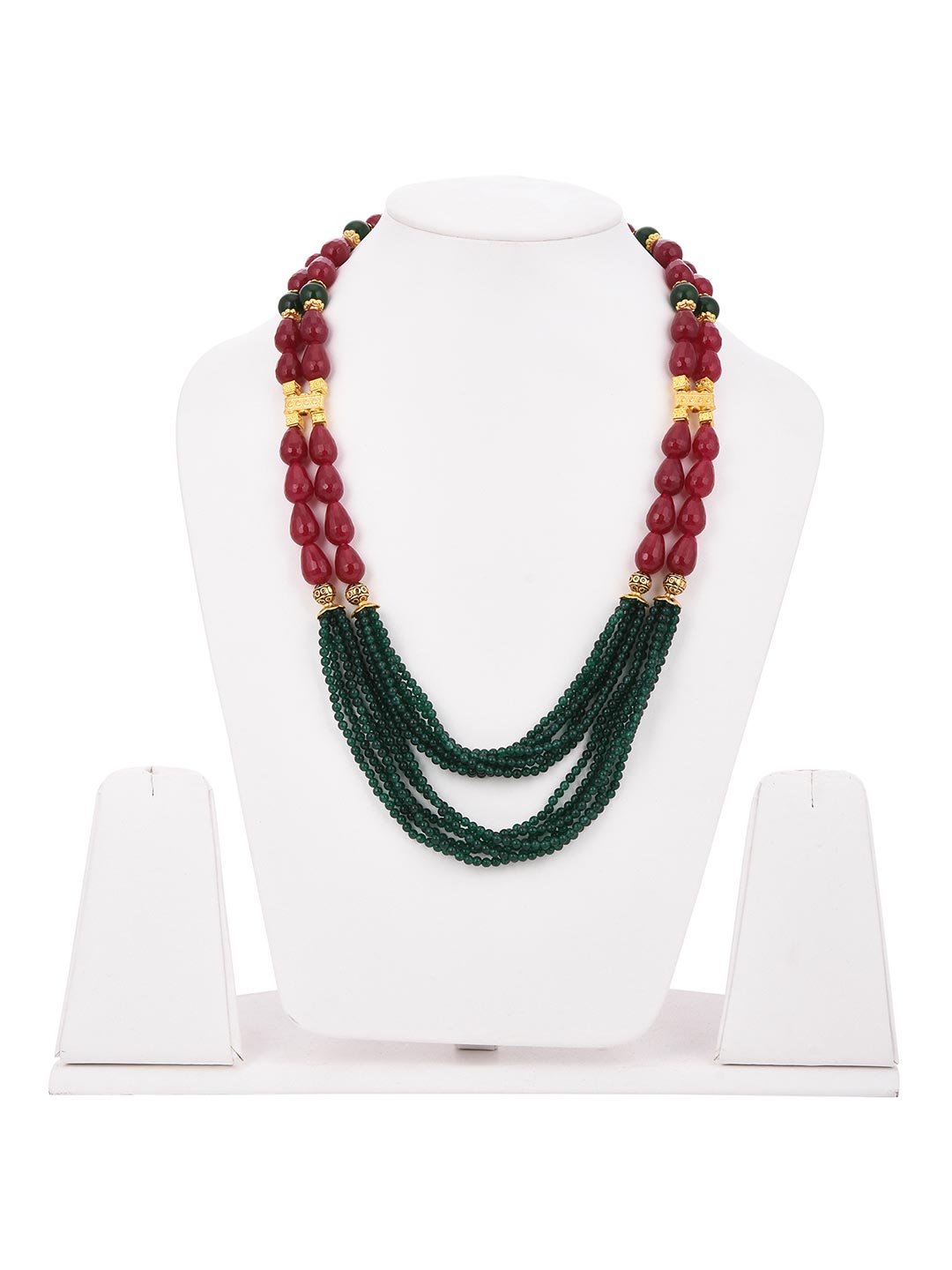 Fine Green And Red Drop Traditional Beaded Necklace