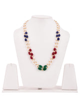 Multi Color Stone Wire Beaded Elegant Pearl Necklace
