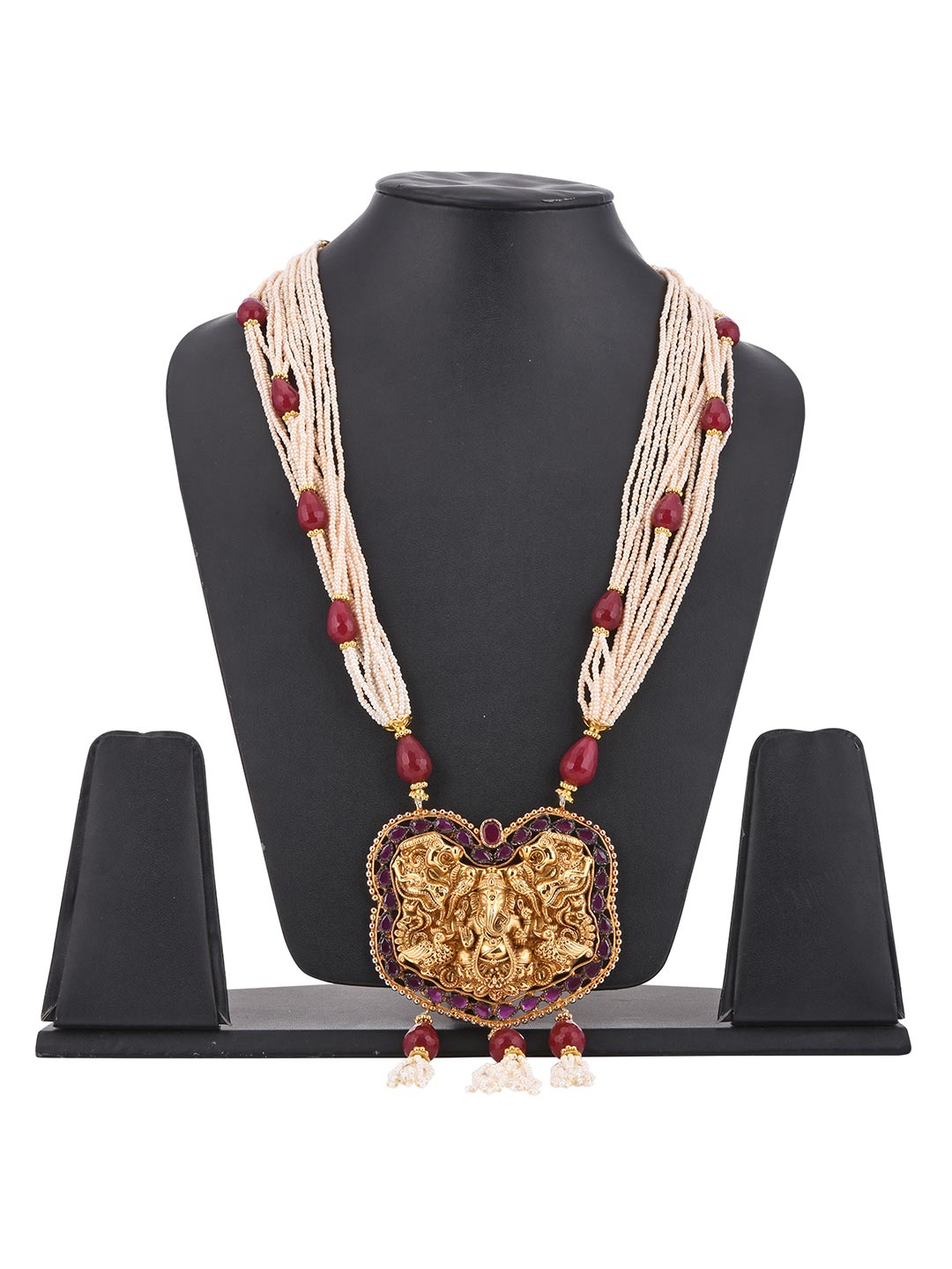 Gold Plated God Religious Traditional Beaded Necklace