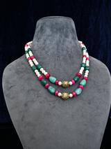 Contemporary Western Style Colored Stone Necklace