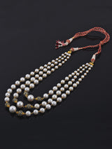Antique Metal Balls Traditional Beaded Pearls Necklace