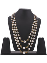 Antique Metal Balls Traditional Beaded Pearls Necklace
