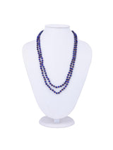 Classic Single Strand Knotted Lapis Oxidised Necklace
