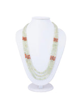 Classic Triple Stranded Nephrite and Sunstone Necklace