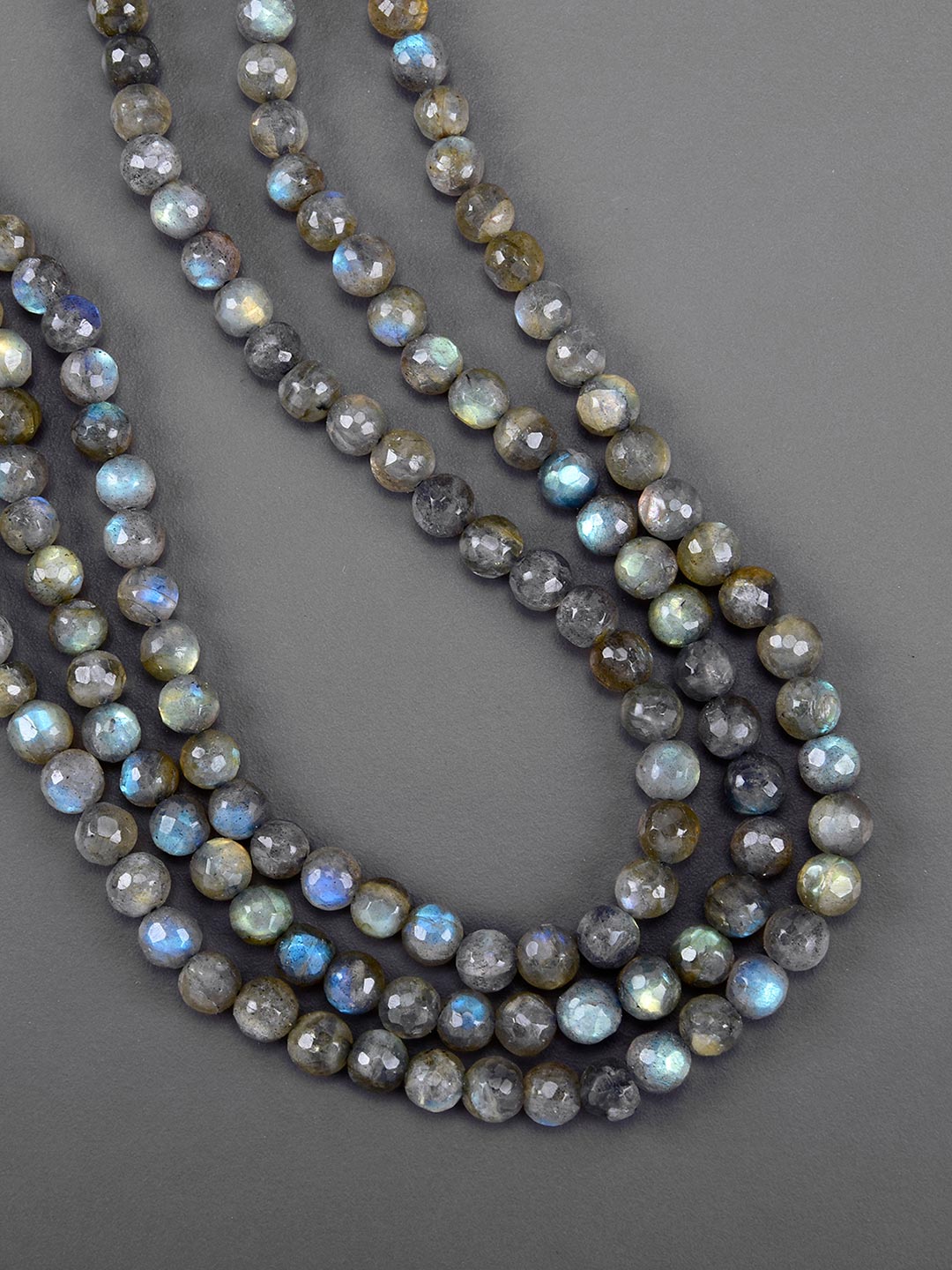 Classic Triple Stranded Spectrolite Necklace