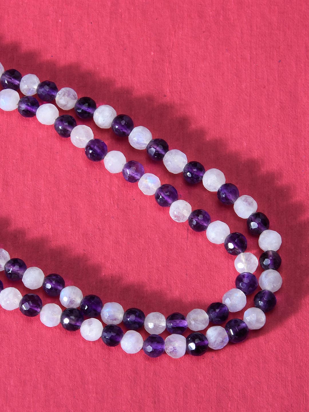 Classic Bi Stranded Labradorite Amethyst Necklace