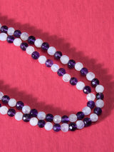 Classic Bi Stranded Labradorite Amethyst Necklace