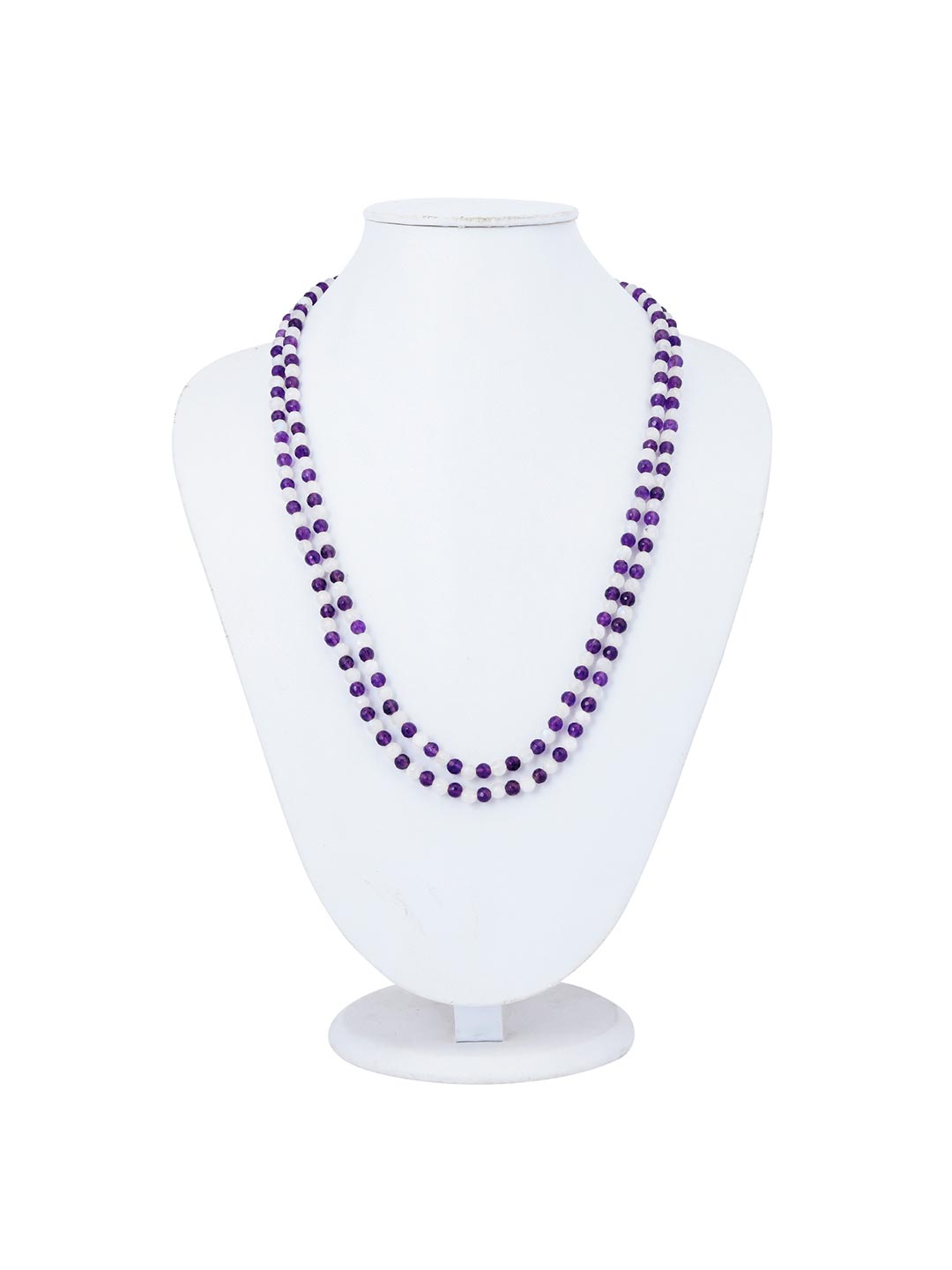 Classic Bi Stranded Labradorite Amethyst Necklace