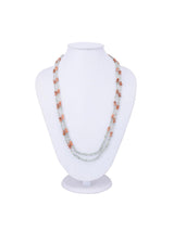 Classic Bi Stranded Green Amethyst and Sunstone Necklace