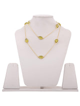 Contemporary Western Style Colored Stones and Chains Long Necklace