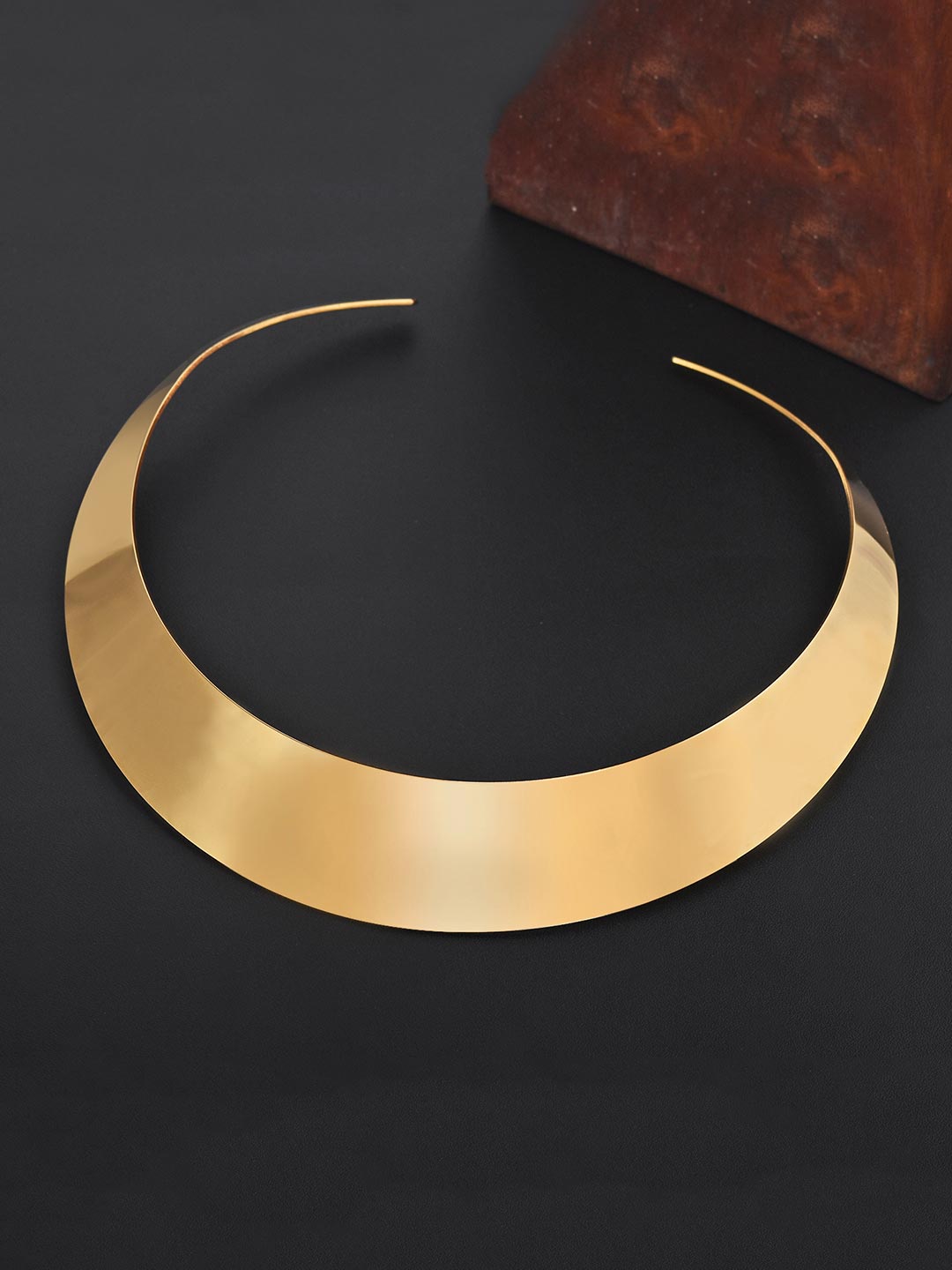 Gold Plated Open Collar Western Choker Necklace
