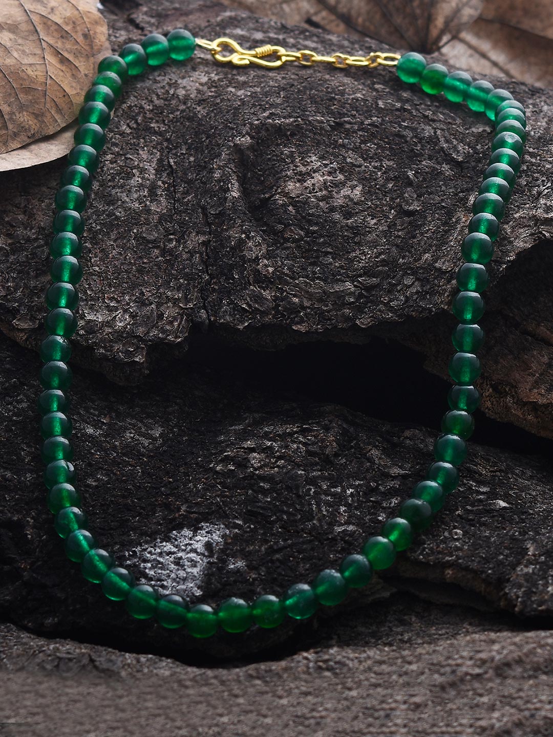 Classic Green Colored Stone Single Line Necklace