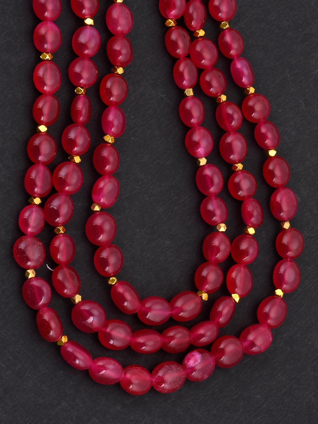 Classic Red Stones Beaded Necklace