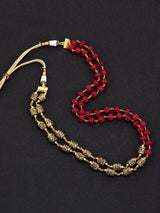 Hand Woven Red Carved Stones Necklace