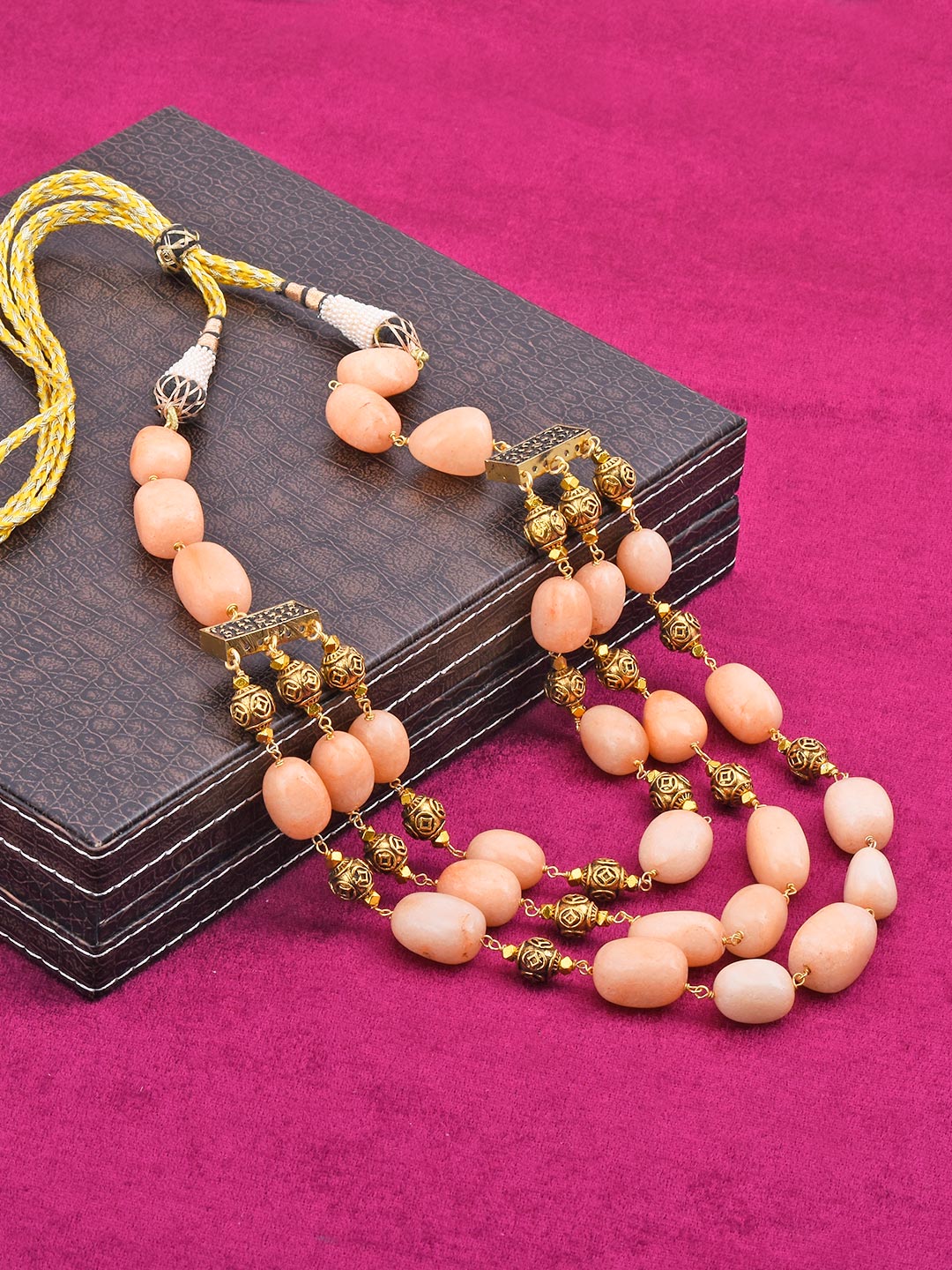 Big Pastel Stones Hand Woven Necklace