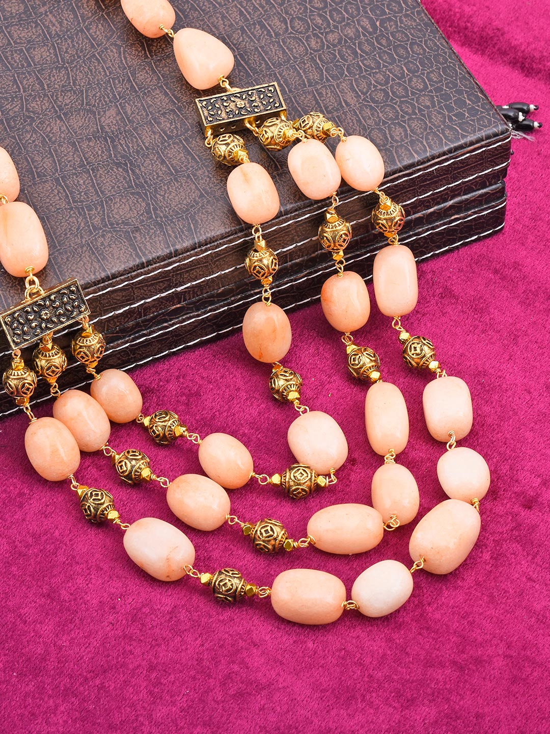 Big Pastel Stones Hand Woven Necklace