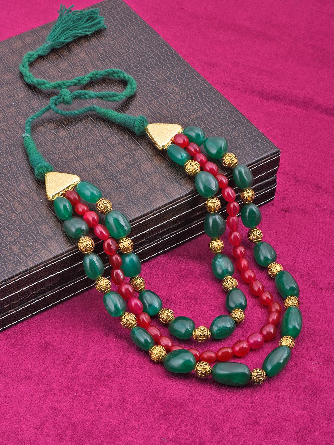 Traditional Panna Manak Hand Woven Necklace