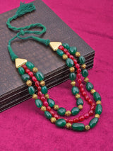 Traditional Panna Manak Hand Woven Necklace