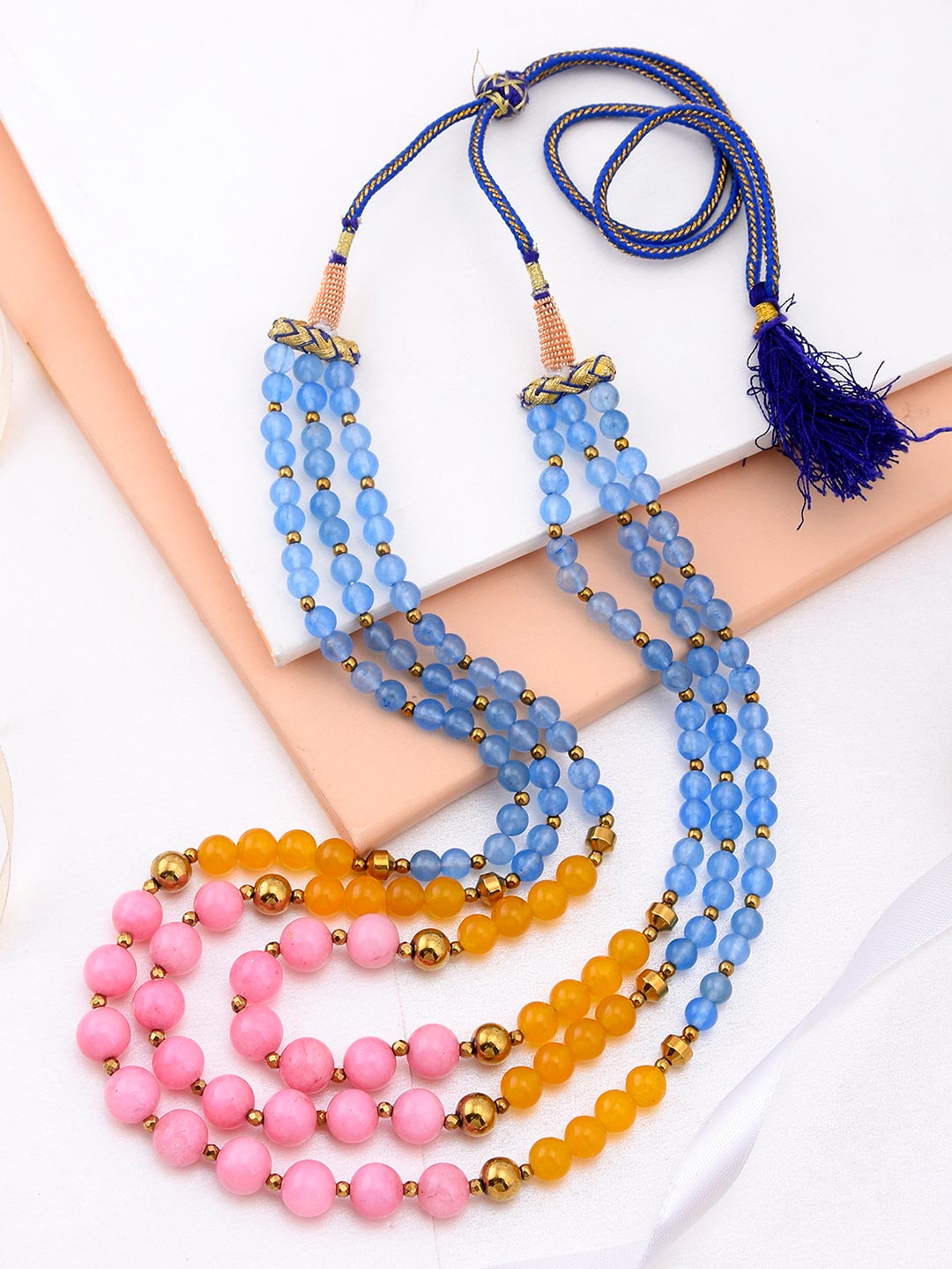 Three Lines Beaded Necklace