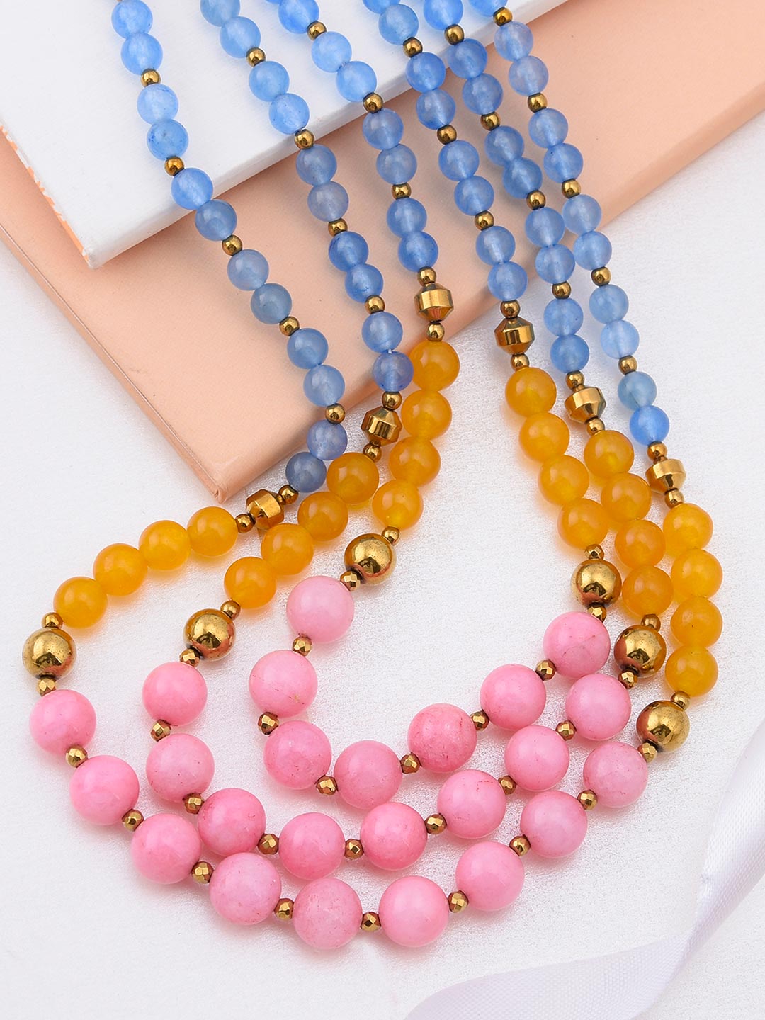 Three Lines Beaded Necklace
