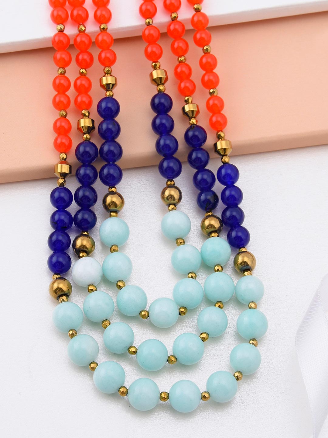 Tricolor Beaded Necklace