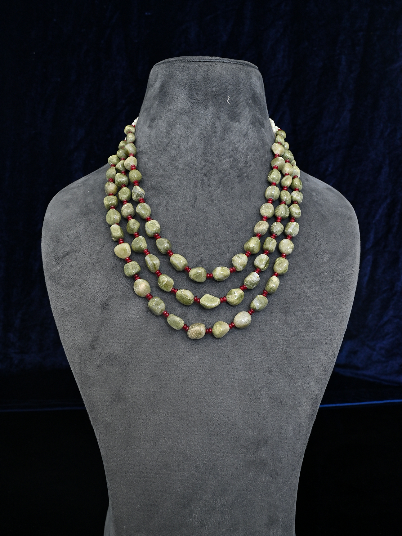 Royal Treasures Sage Green Coloured Stones Necklace