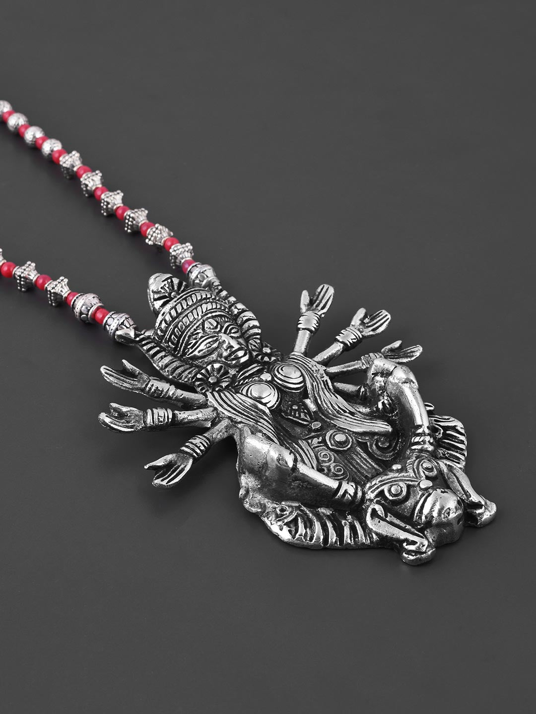 Old Silver Red Mahagauri Necklace