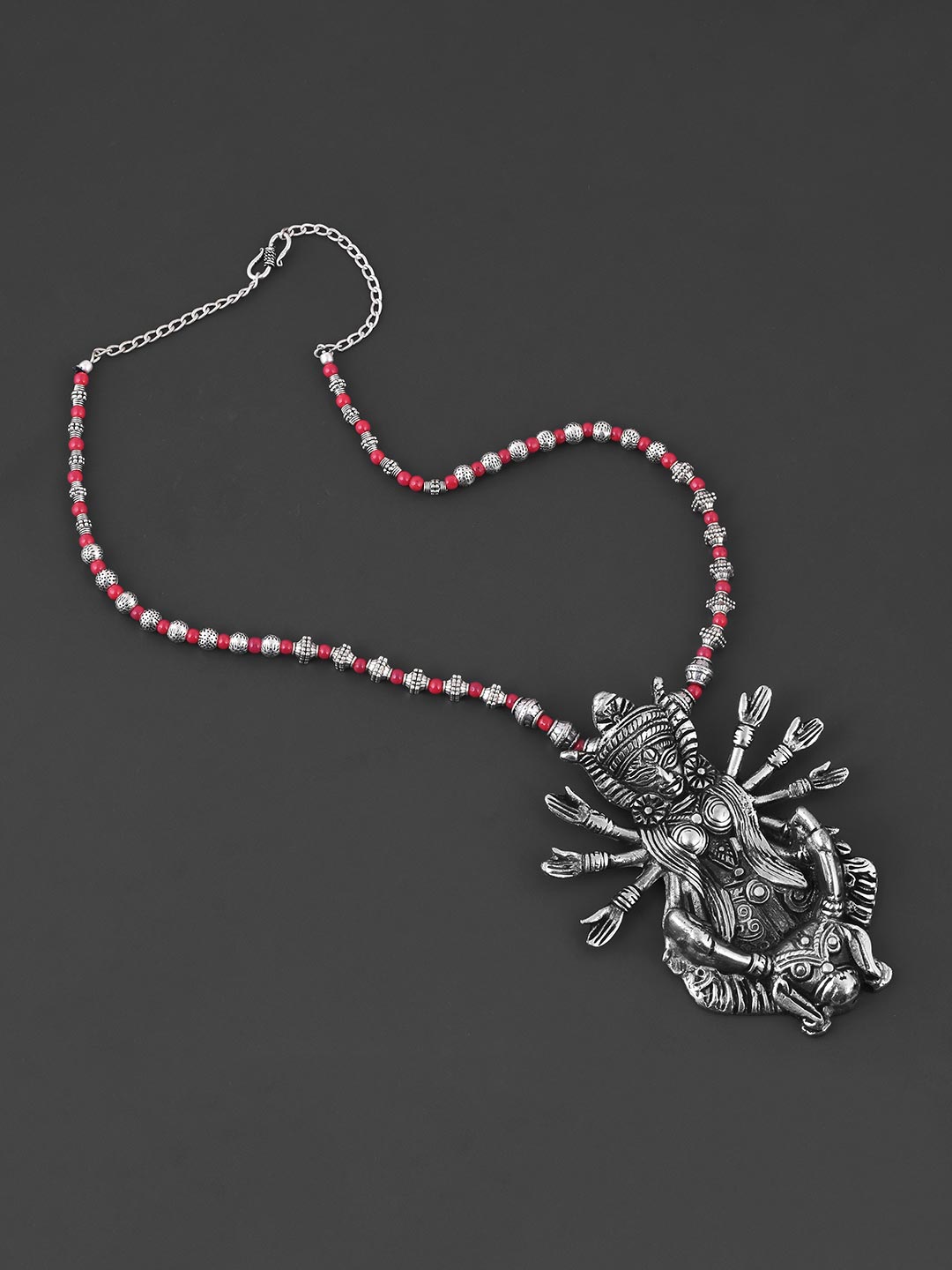 Old Silver Red Mahagauri Necklace