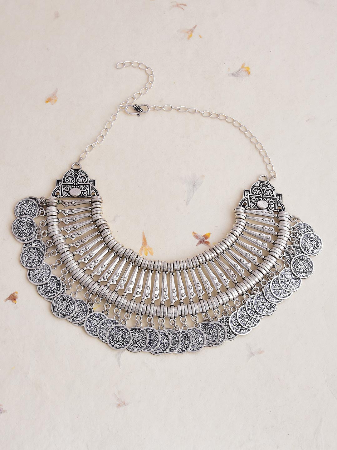 Old Silver Tribal Coin Necklace