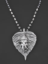 Old Silver Black Vinayaka Statement Necklace