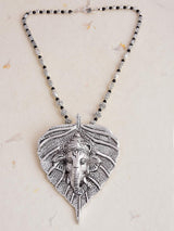 Old Silver Black Vinayaka Statement Necklace