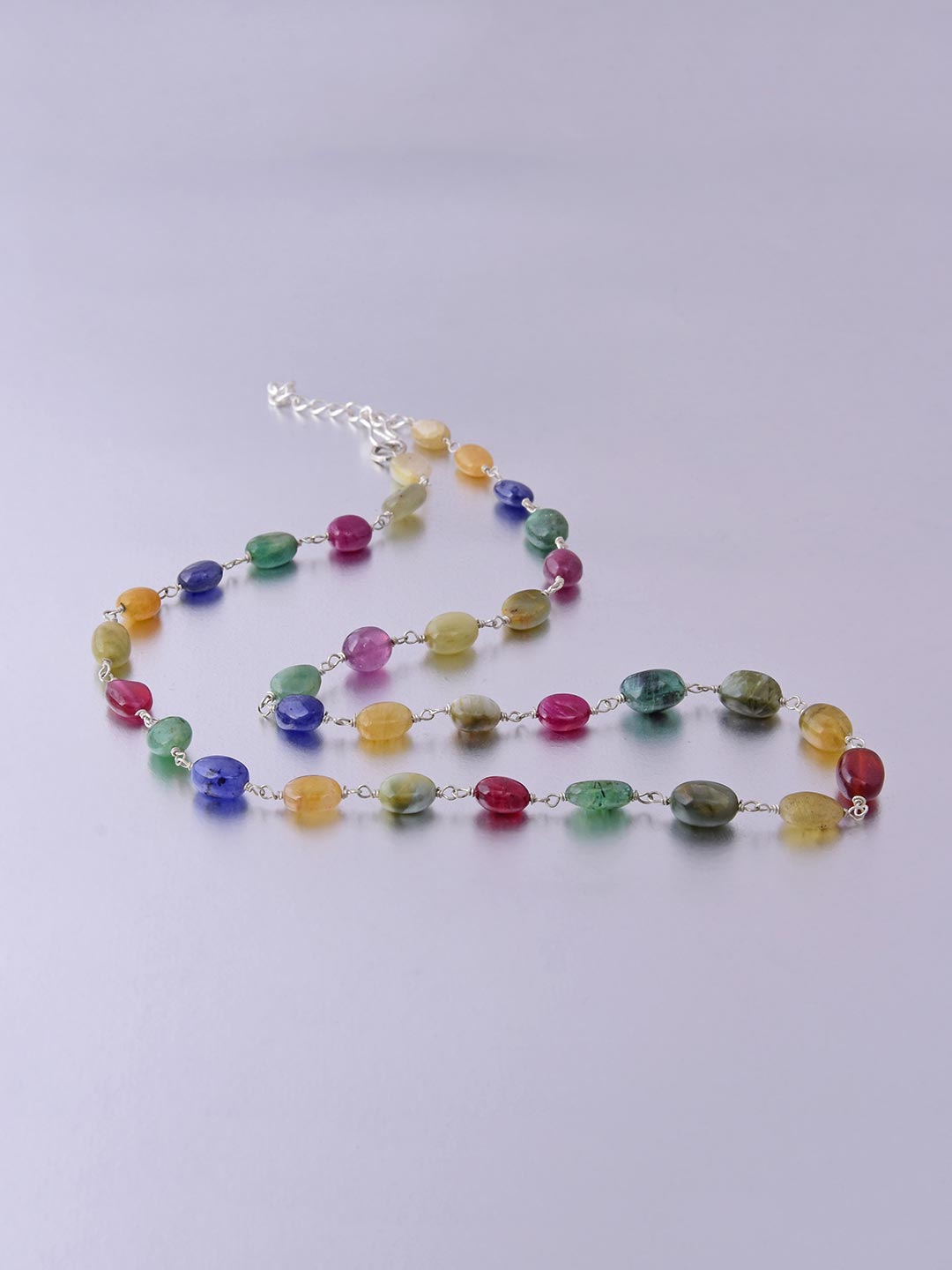 Everyday luxe Multi Precious Stones Long Necklace