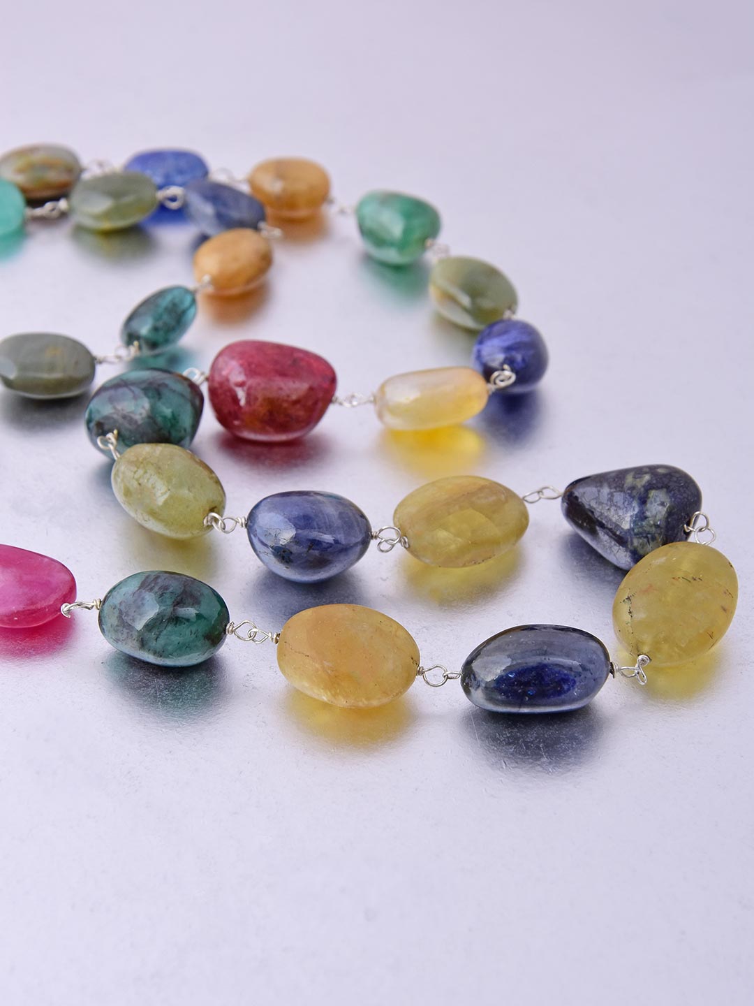 Amorphus Multi Precious Stones Necklace