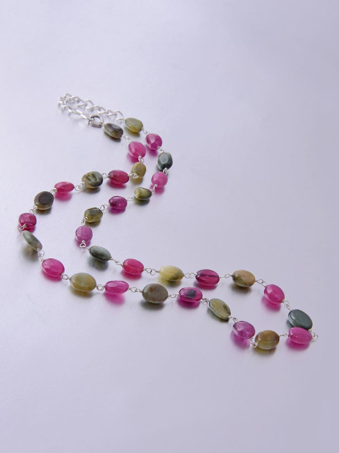 Delicate Fineries Ruby and Cats Eye Precious Stones Necklace