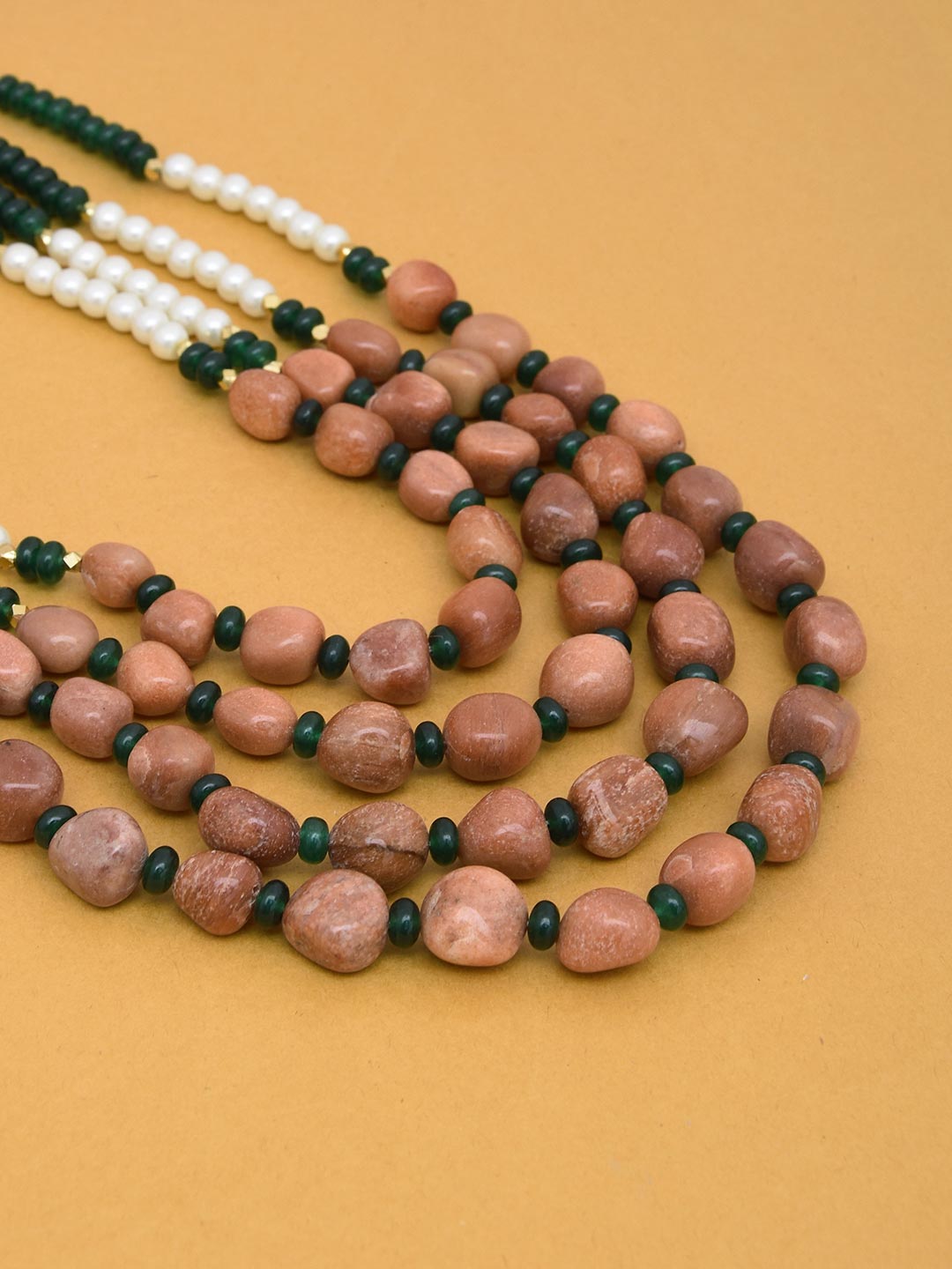 Tones Of Nature Multi Colored Stones Groom Necklace