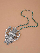 Old Silver Green Beaded Mahagauri Necklace