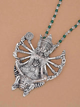 Old Silver Green Beaded Mahagauri Necklace