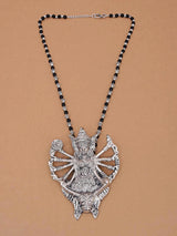 Old Silver Black Beaded Mahagauri Necklace