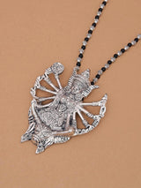 Old Silver Black Beaded Mahagauri Necklace