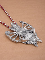 Old Silver Red Beaded Mahagauri Necklace