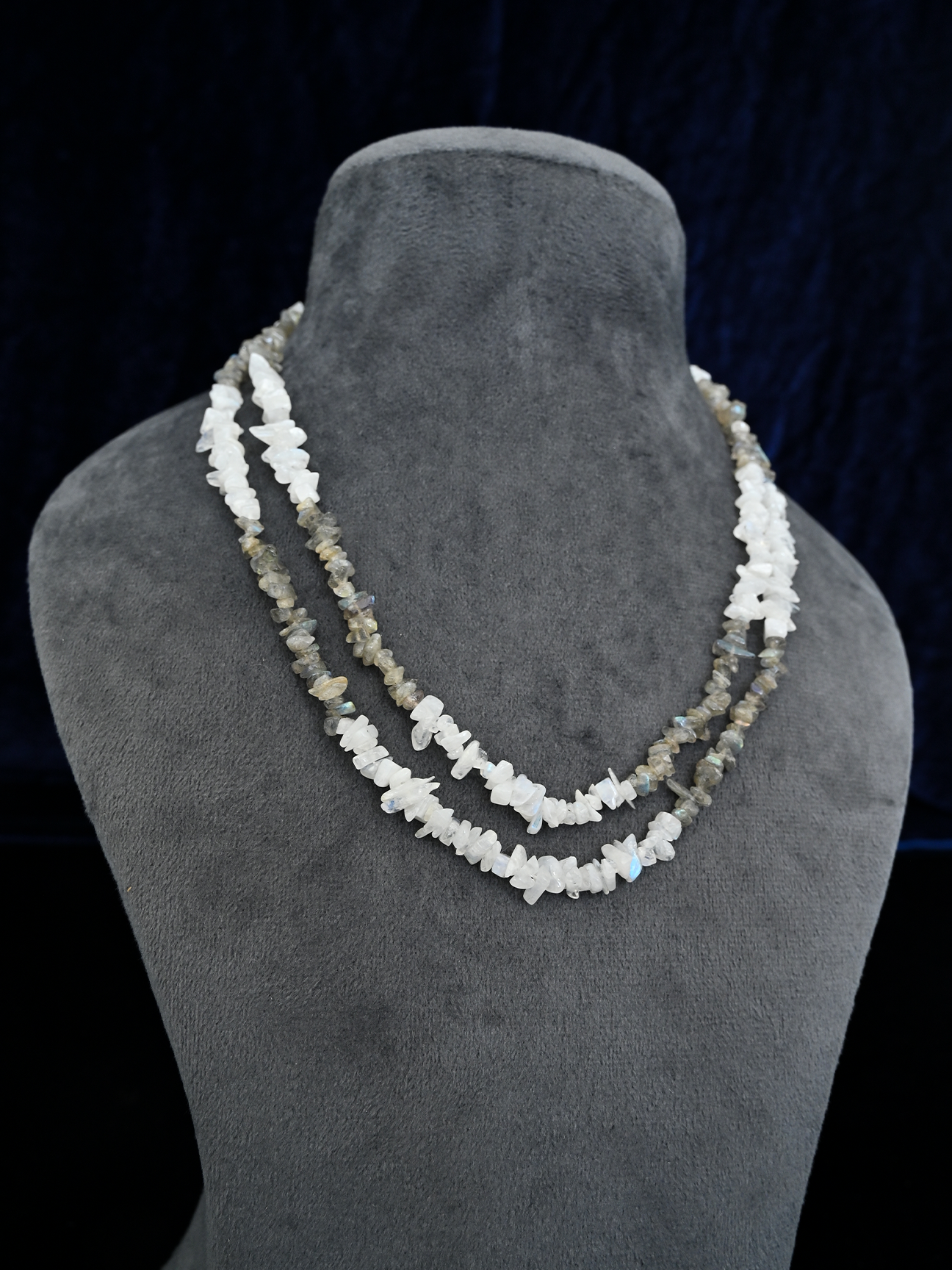 Rainbow Moonstone and Labradorite Necklace