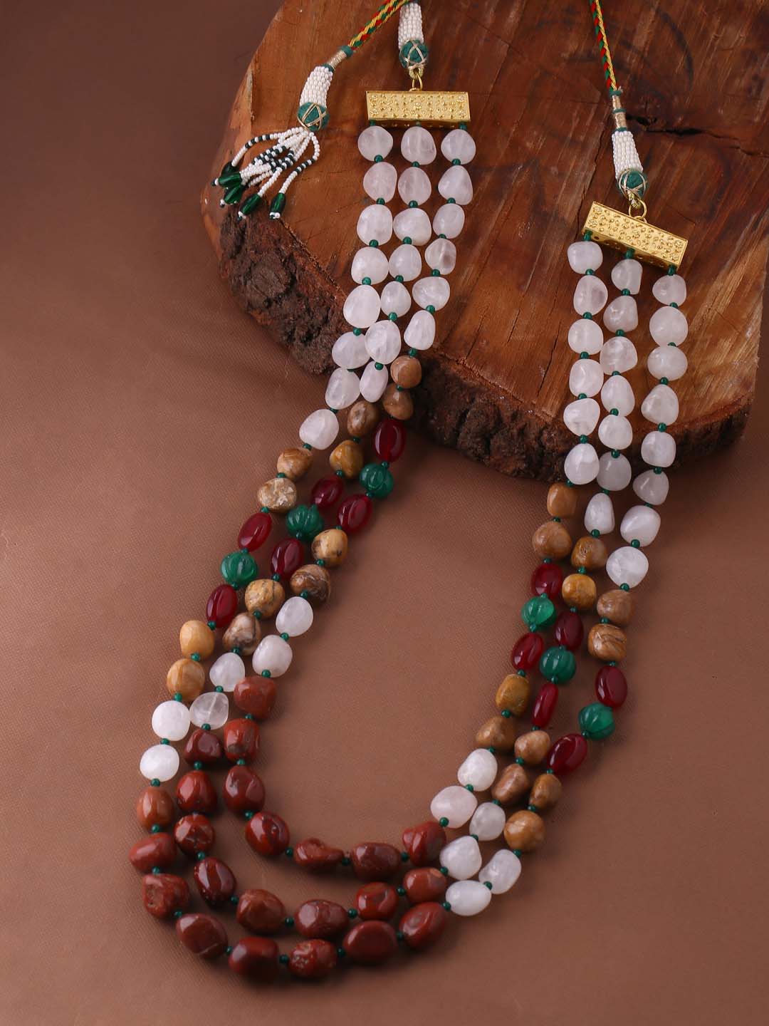 Contemporary Beaded Bead String Necklace