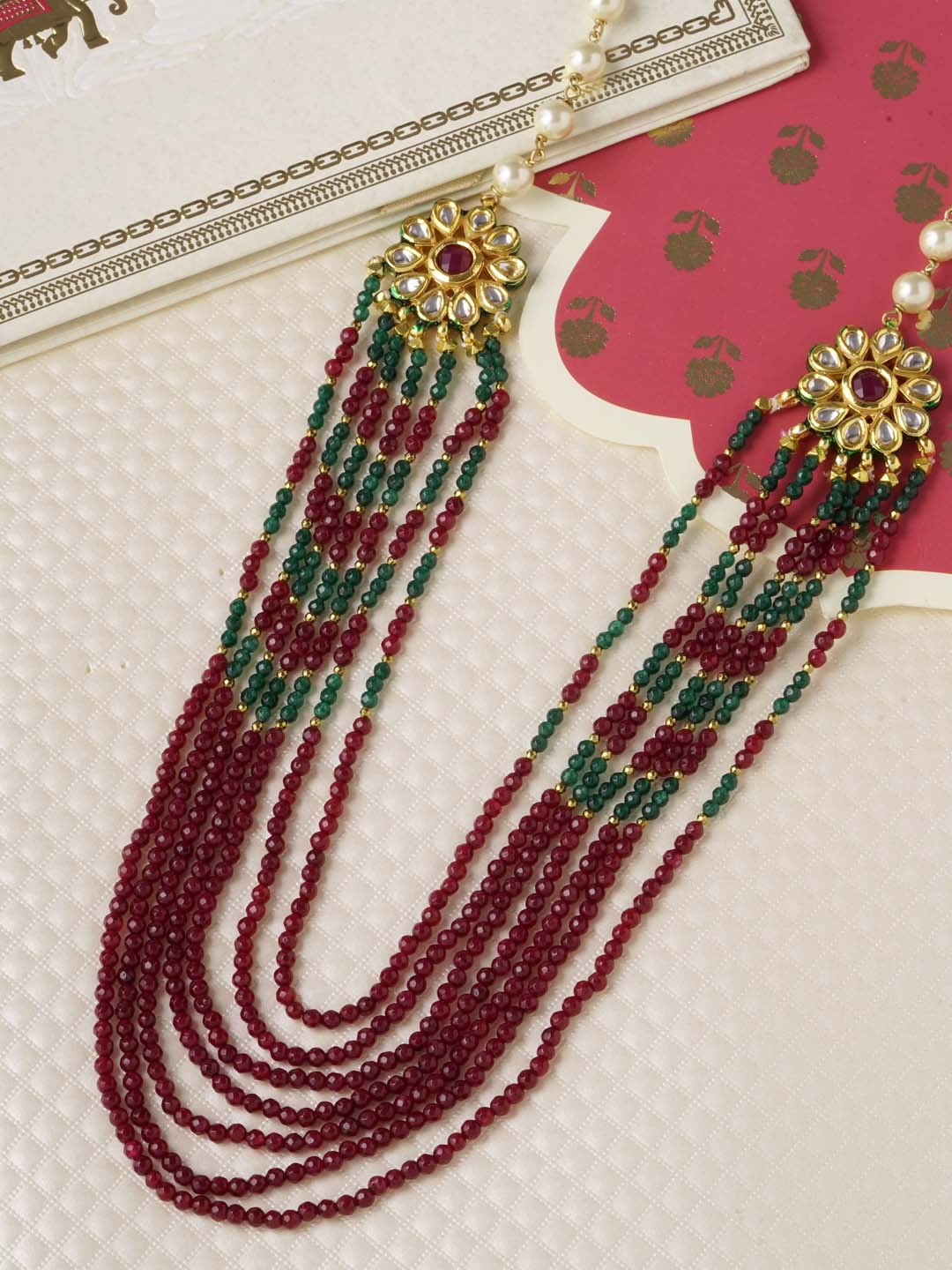 Traditional Kundan Meena Beaded Necklace