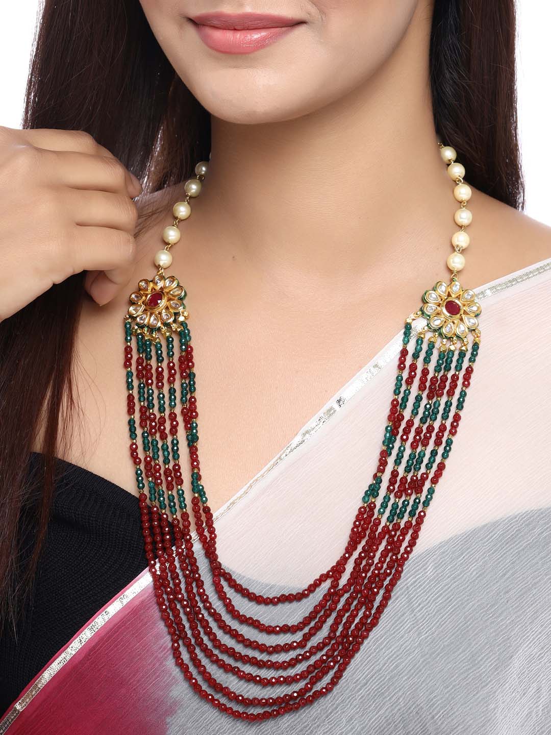 Traditional Kundan Meena Beaded Necklace