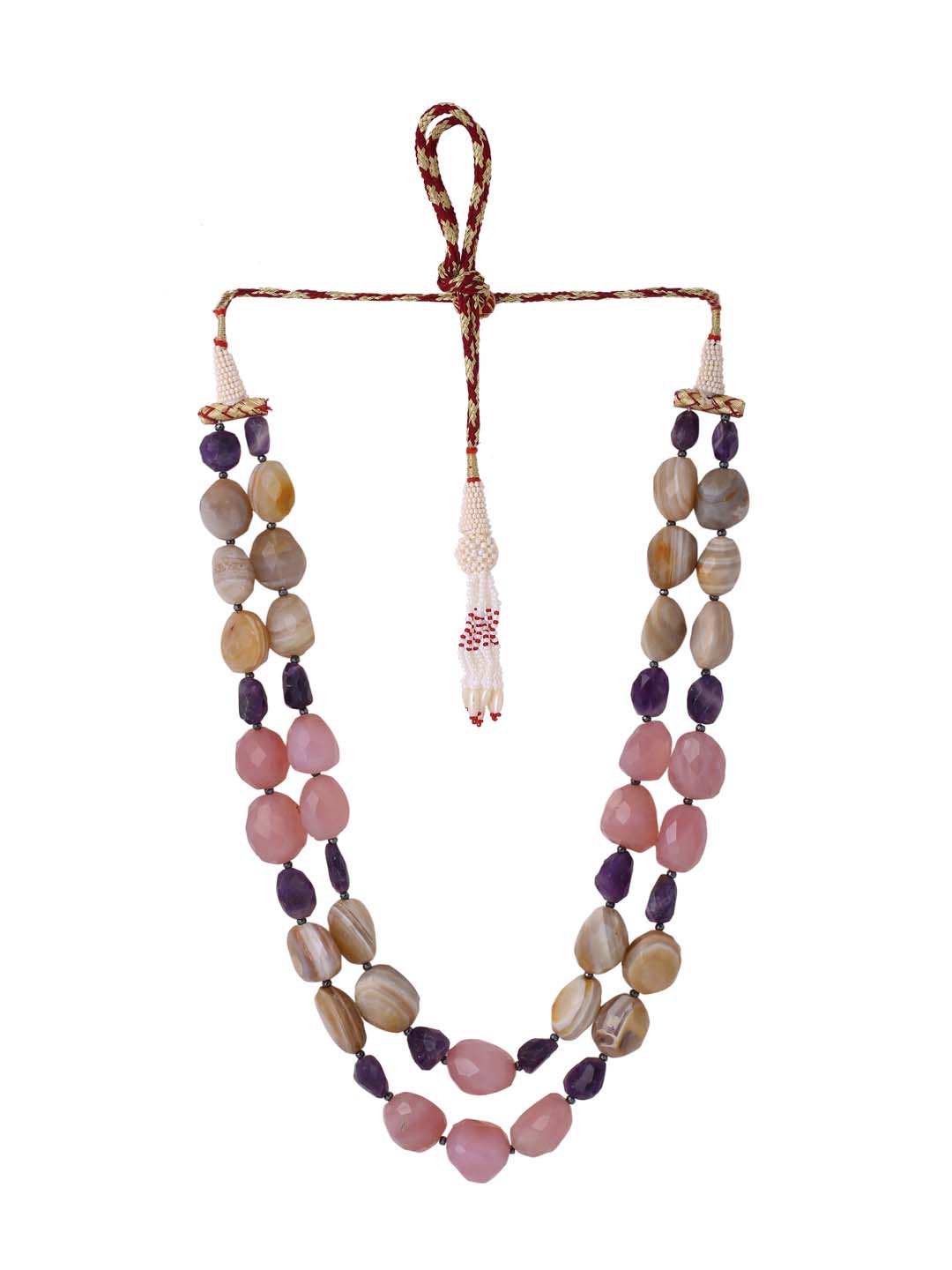 Contemporary Beaded Bead String Necklace
