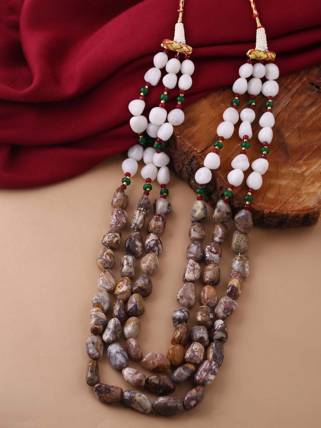 Contemporary Beaded Bead String Necklace