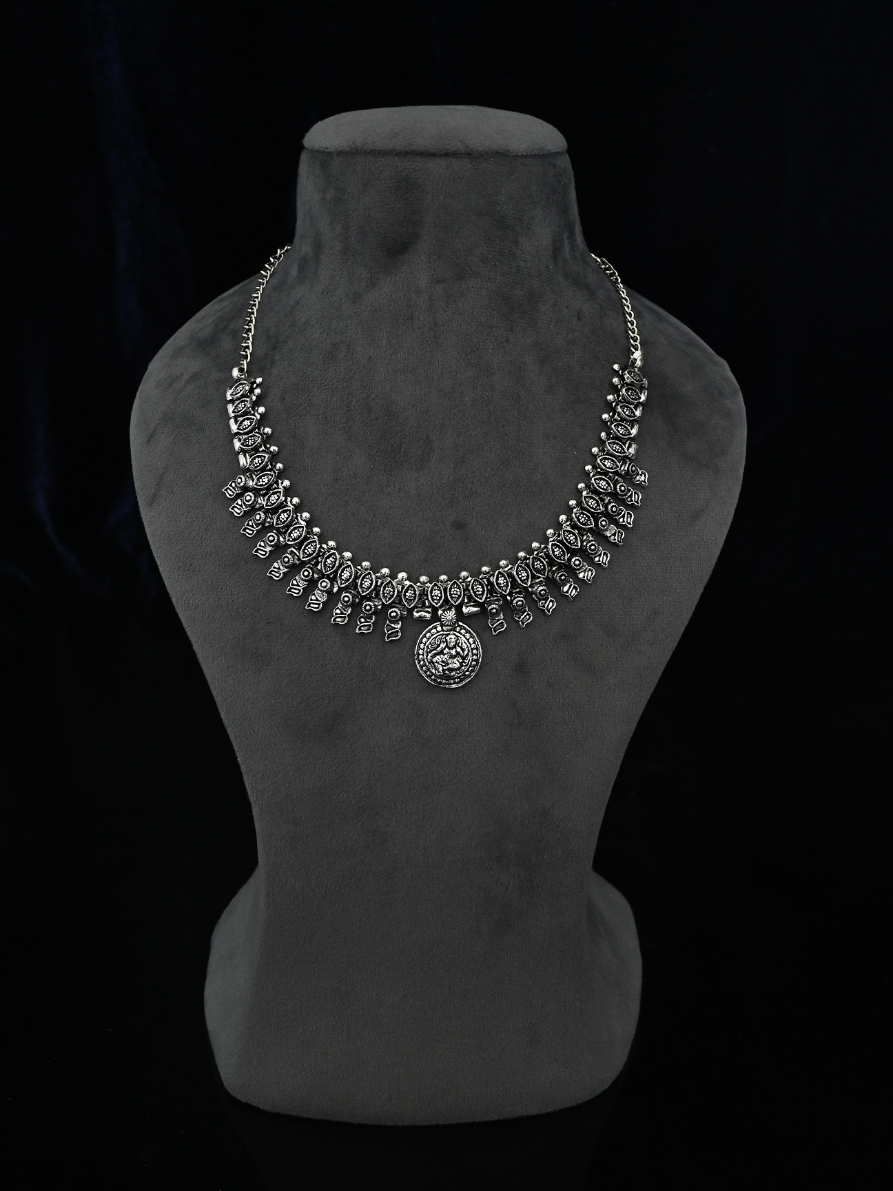 God Symbols Old Silver Traditional Necklace