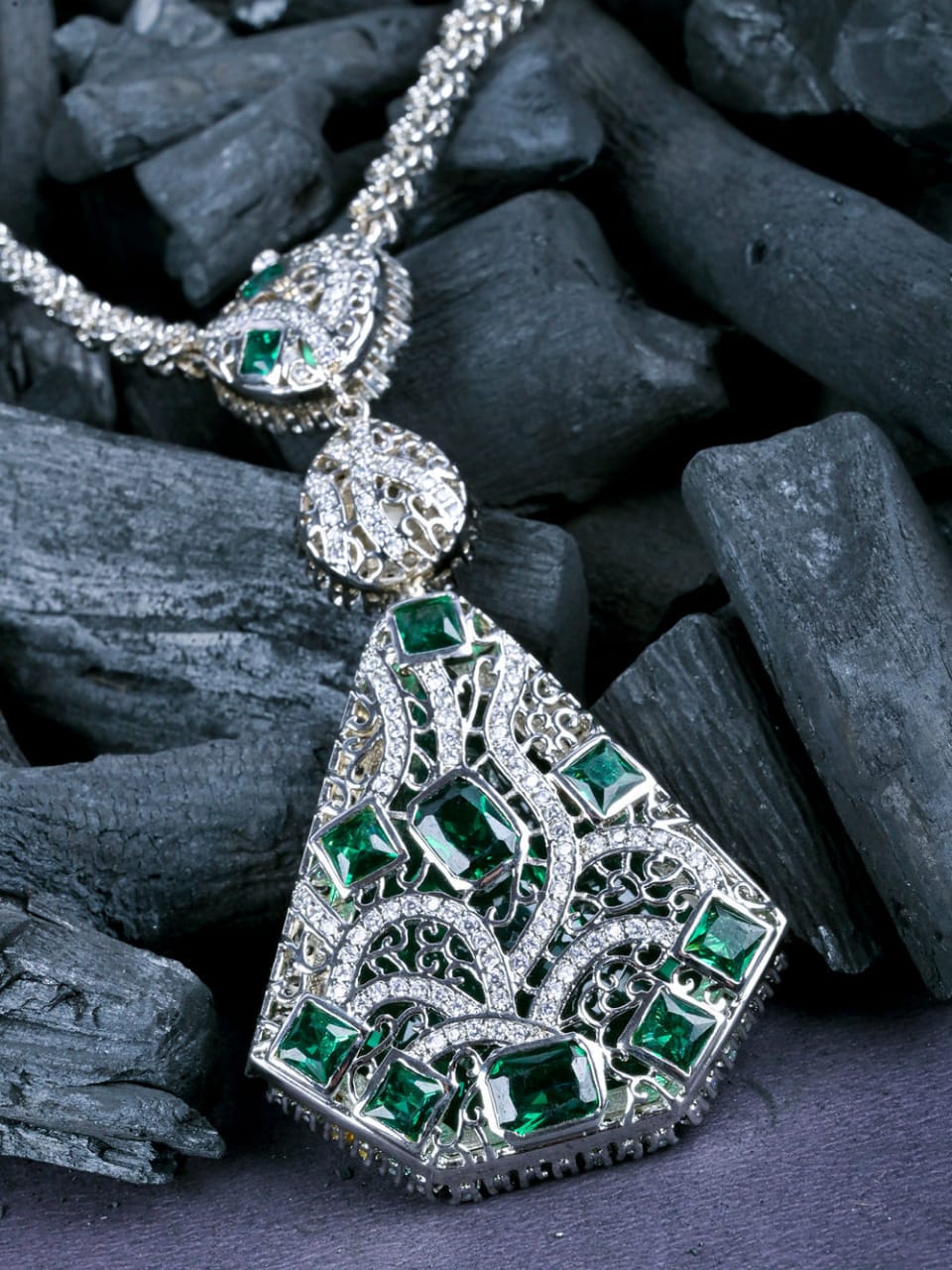 Contemporary Colored Stone Designer Necklace