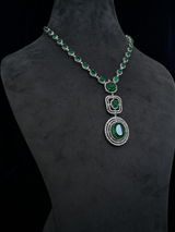 Long Green Stone Necklace