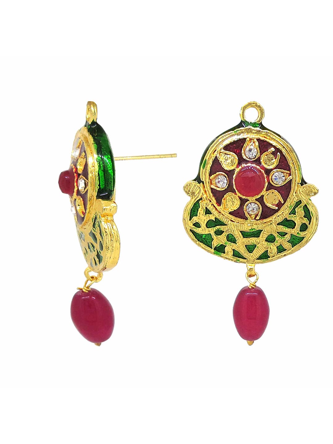 Traditional Kundan Meena Beaded Necklace Set